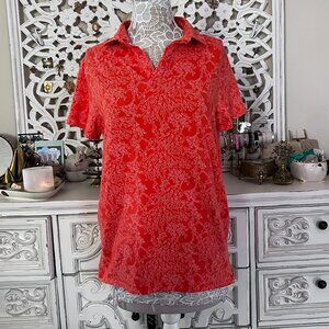 All In Motion Men’s Orange Collared Short Sleeve Polo Shirt Large